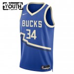 Milwaukee Bucks Trikot Giannis Antetokounmpo Nike 2024-25 City Edition Blau Swingman - Kinder